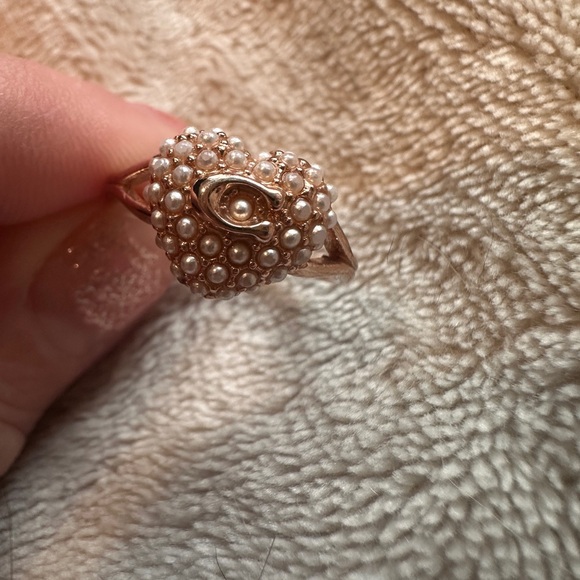 Coach Gold Heart Ring with Pearls - Picture 12 of 16
